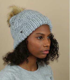 Strass Pompom Beanie smoke...