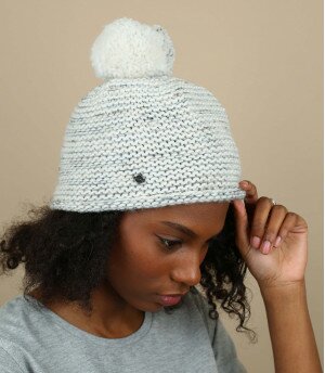 Gia Pompom Beanie smoke grey
