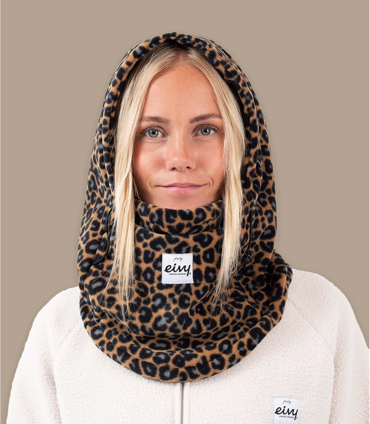 Passamontagna eco-responsabile da donna leopardato - Mandy Fleece Balaclava  leopard : Headict