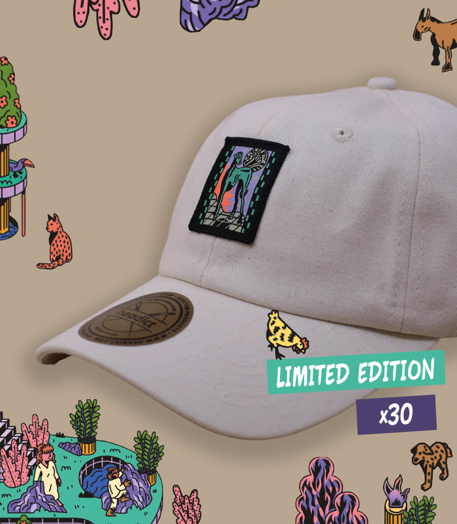 Quentin Caillat Sunset Dog Dad Hat cream