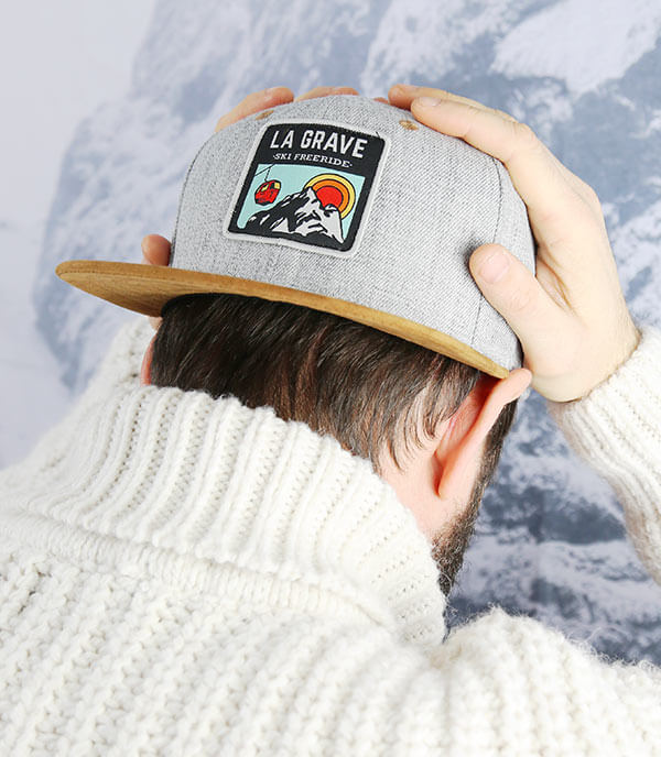 Snapback La Grave grey suede