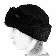 Berretto bande pelliccia nero