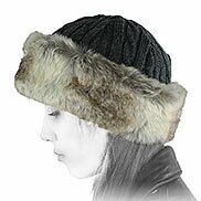 Berretto bande pelliccia grigio