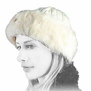 Berretto bande pelliccia bianco