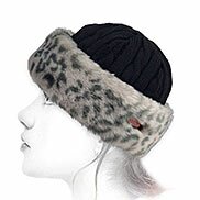 Berretto fascia pelliccia leopardo