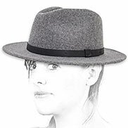 Cappello Brixton feltro grigio fedora
