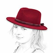 Borgogna fedora cinturino in pelle cappello