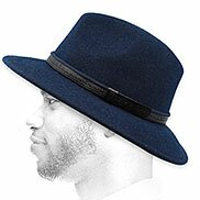 fedora lana blu navy