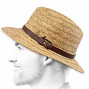 cinturino in pelle di paglia fedora