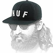 Snapback nero Huf ricamo bianco