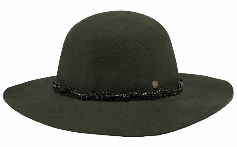 Cappello tesa larga verde Barts