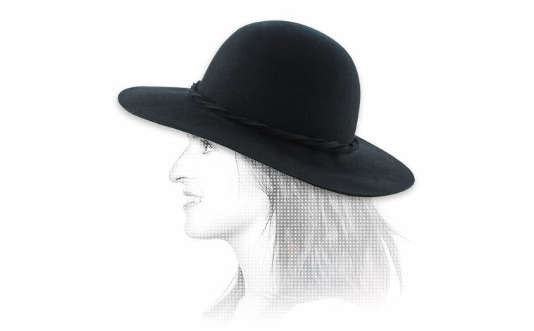 Cappello tesa larga feutre nero