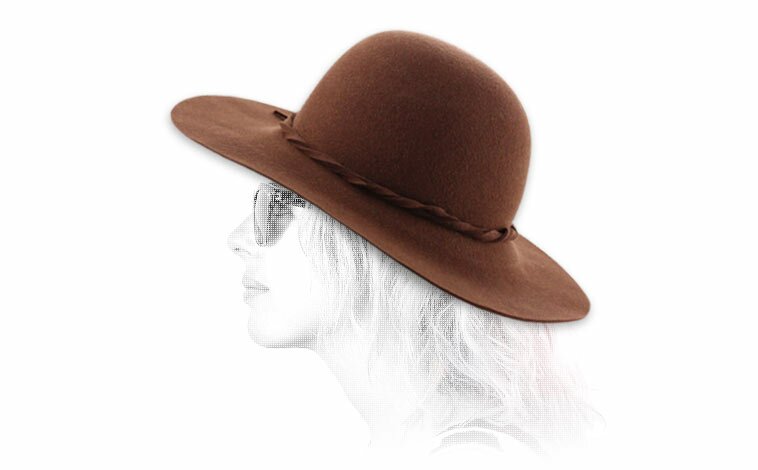 Capeline Cindy marrone Cappello tesa larga feutre marrone