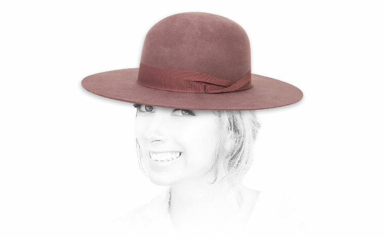 Cappello fedora feltro rosa Brixton
