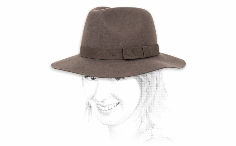 cappello fedora brixton feltro grigio