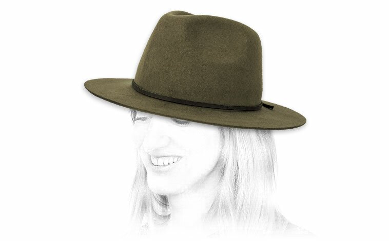 Fedora oliva Brixton in feltro